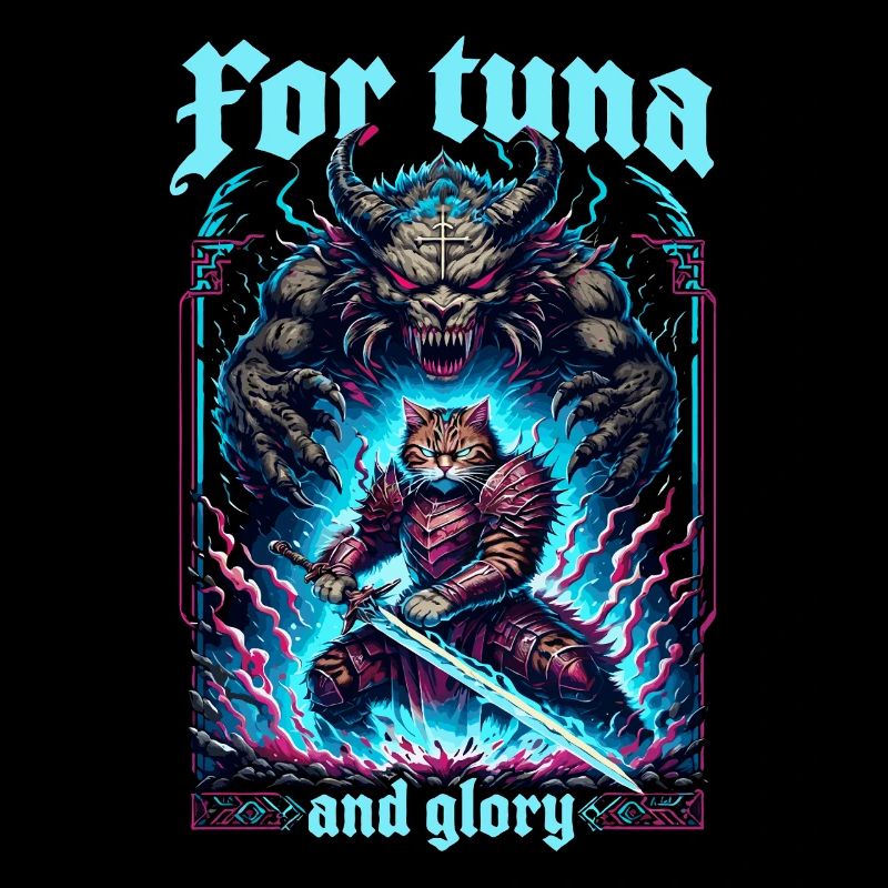 Mittelalter Katze Thunfisch Kunstwerk Ruhm Glory