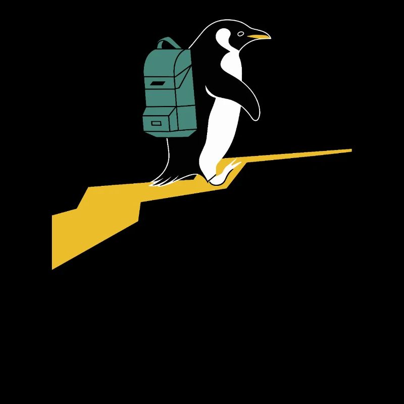 Pinguin Wanderer Mit Rucksack Hiking Hiker
