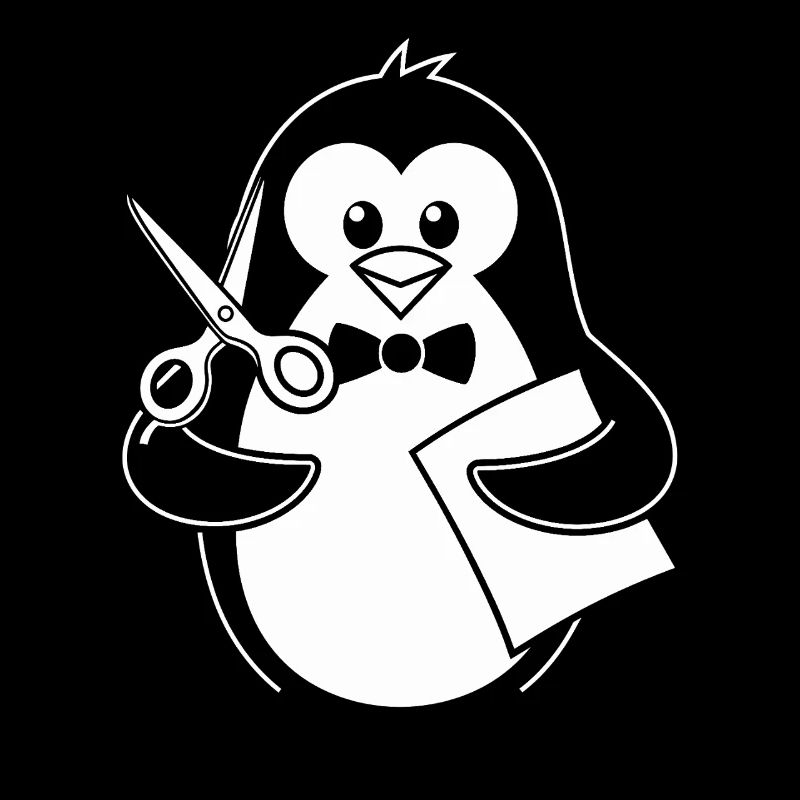 Pingouin avec des ciseaux bricolage hobby