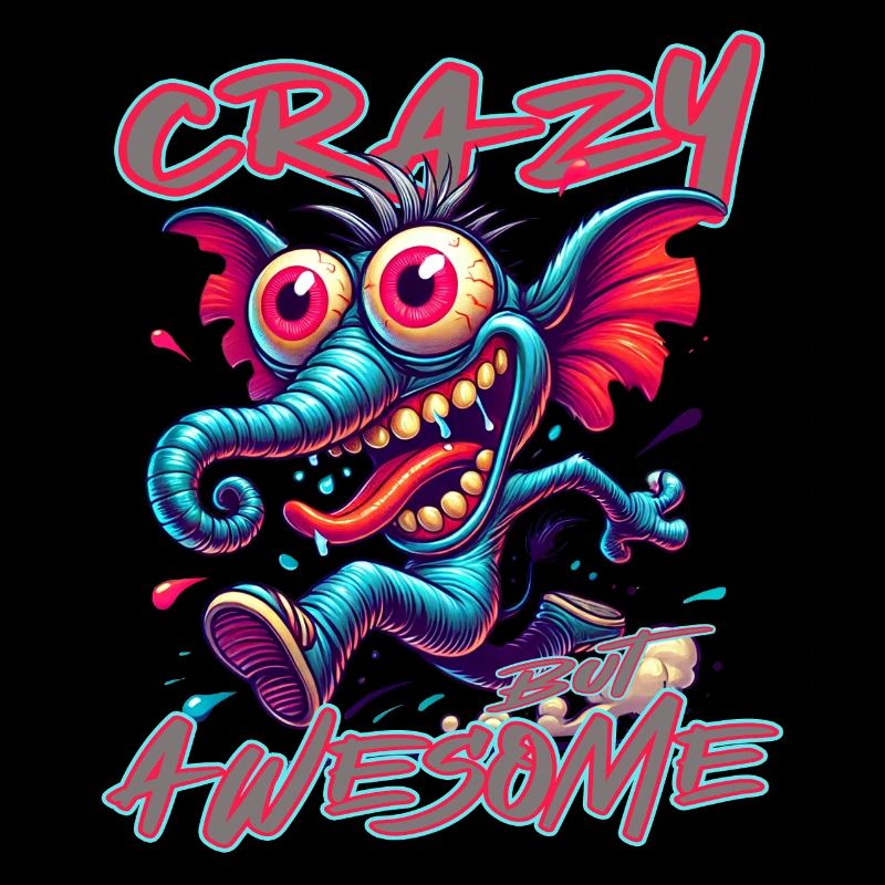 Crazy but Awesome - Style bande dessinée éléphant