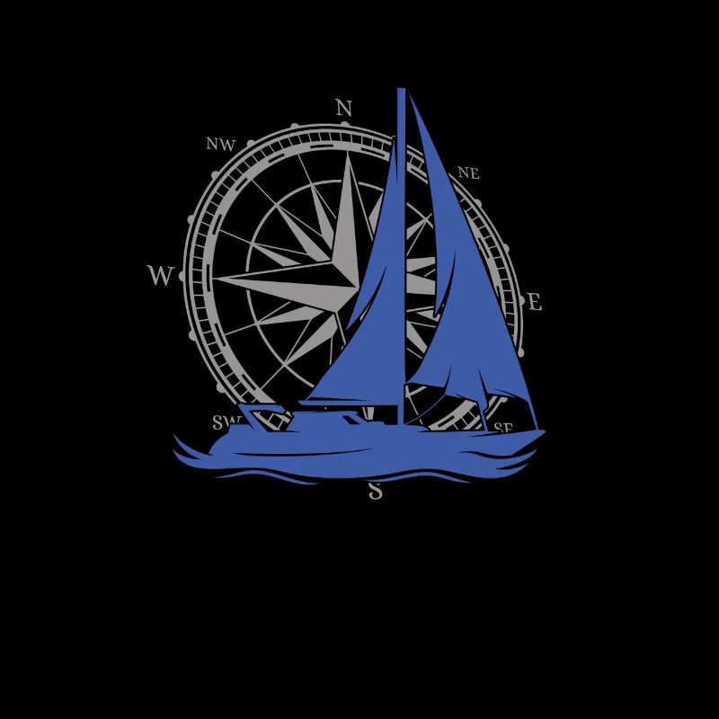 Vintage Segelschiff mit Kompass – Maritim