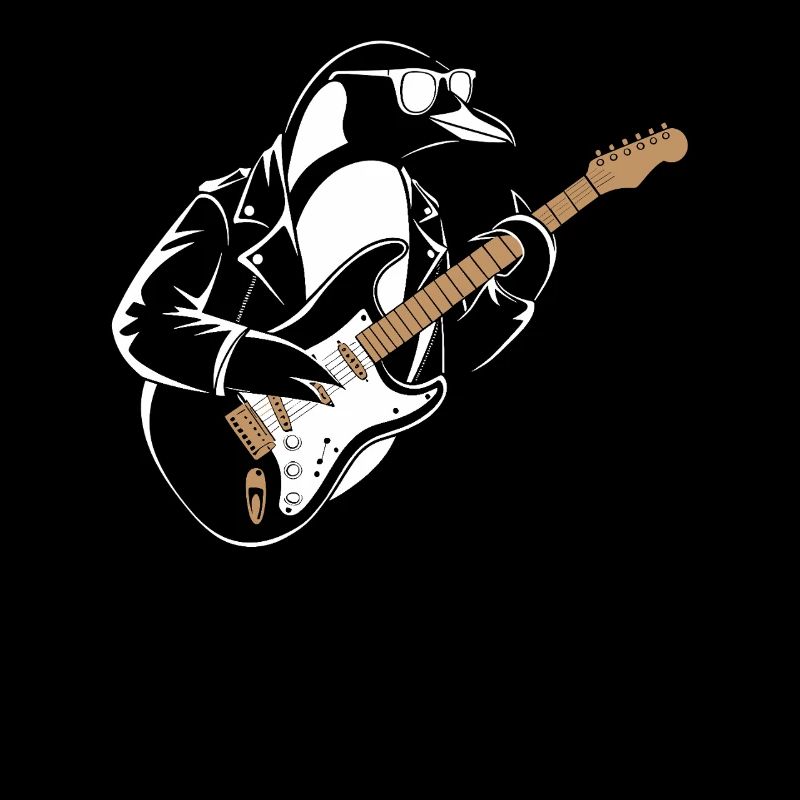 pingouin cool avec design de guitare pour