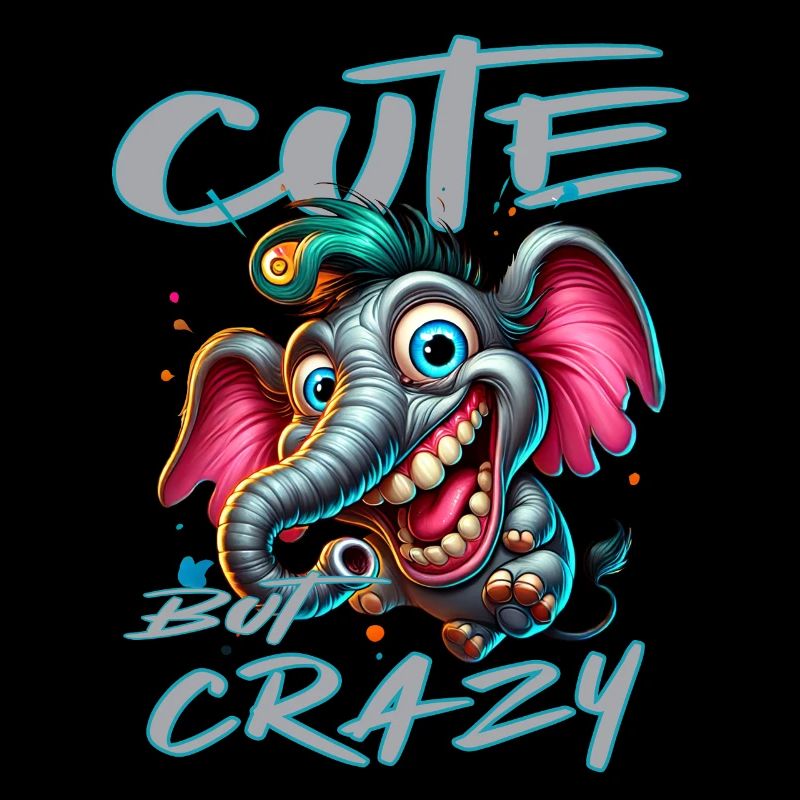 Style de bande dessinée éléphant mignon mais fou