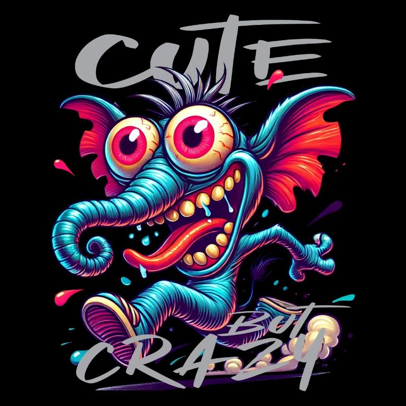 Cute but Crazy Elefant Comic Stil