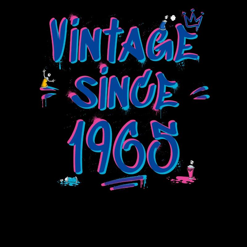 Vintage Since 1965 Graffiti Glitch 60th Bday