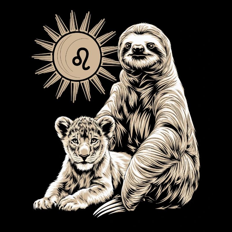 Löwe Sternzeichen Faultier unter der Sonne