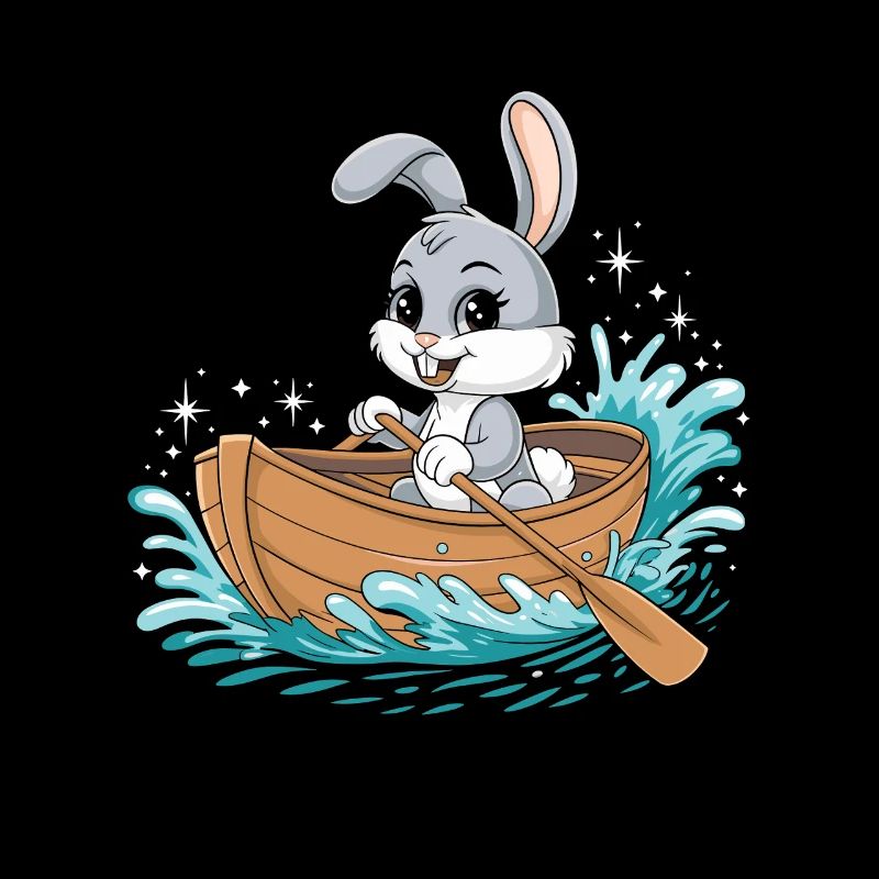 A Bunny Boating Paddle Boat