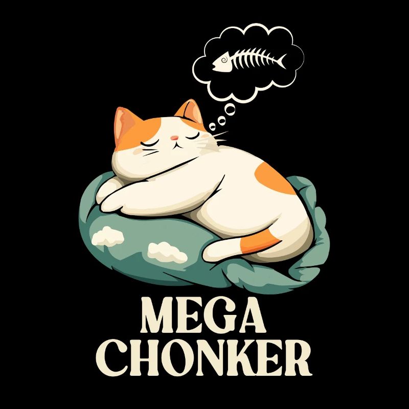 Mega Chonker Cat Pensée Poisson Bulle
