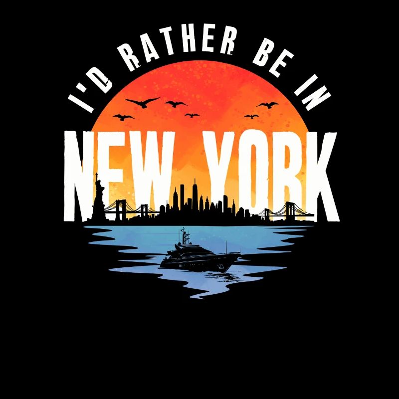 I'd Rather Be In New York Skyline Sunset