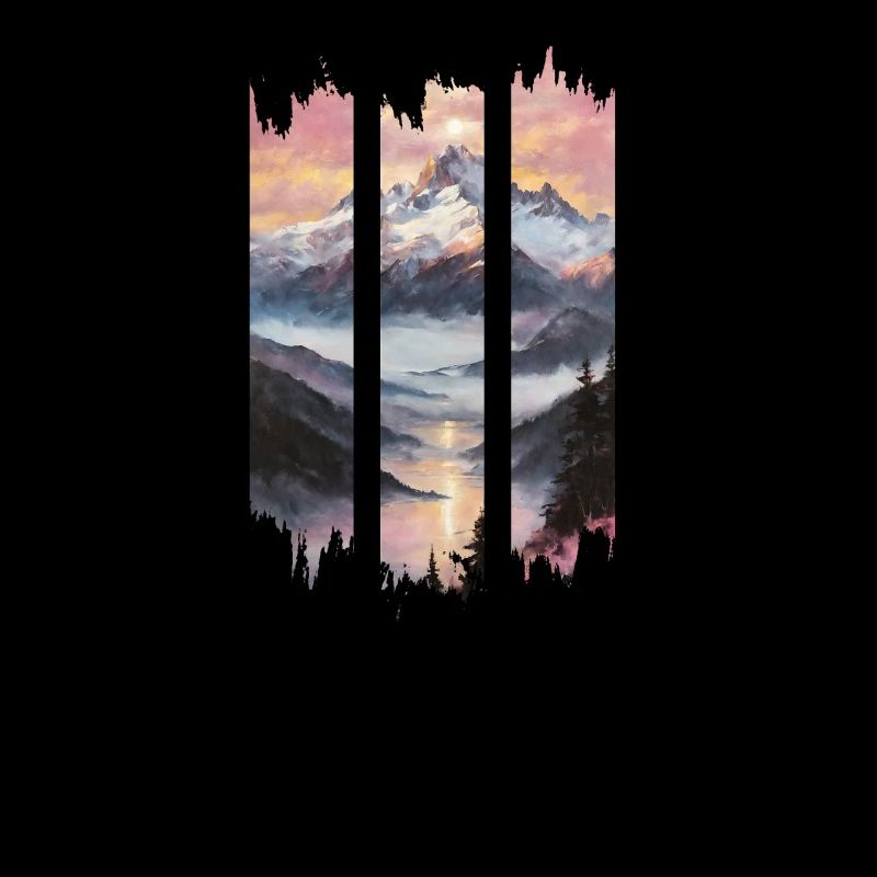 Triptych Mountain Dusk