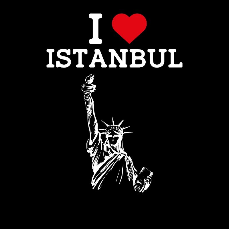 J’aime Istanbul Cool Statue De La Liberté Coeur Drapeau