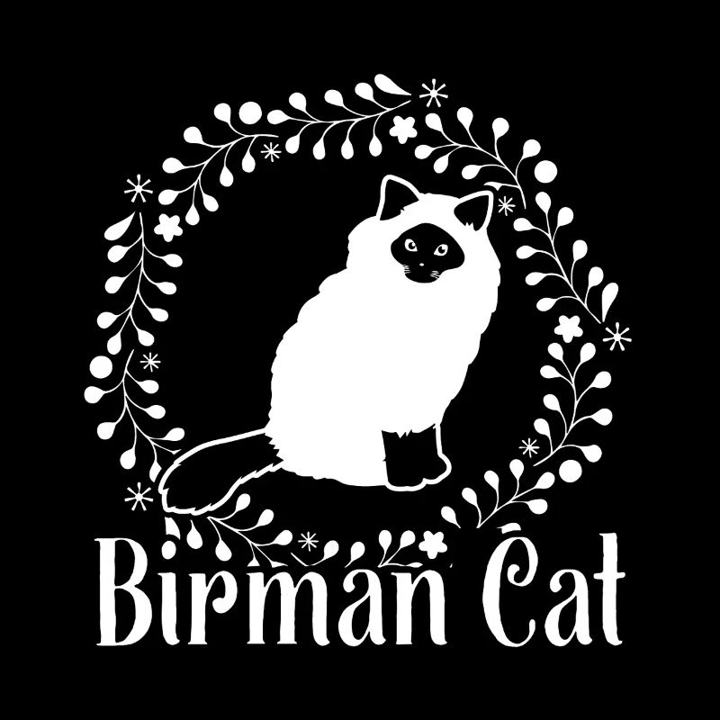 Birman Cat Floral Pattern