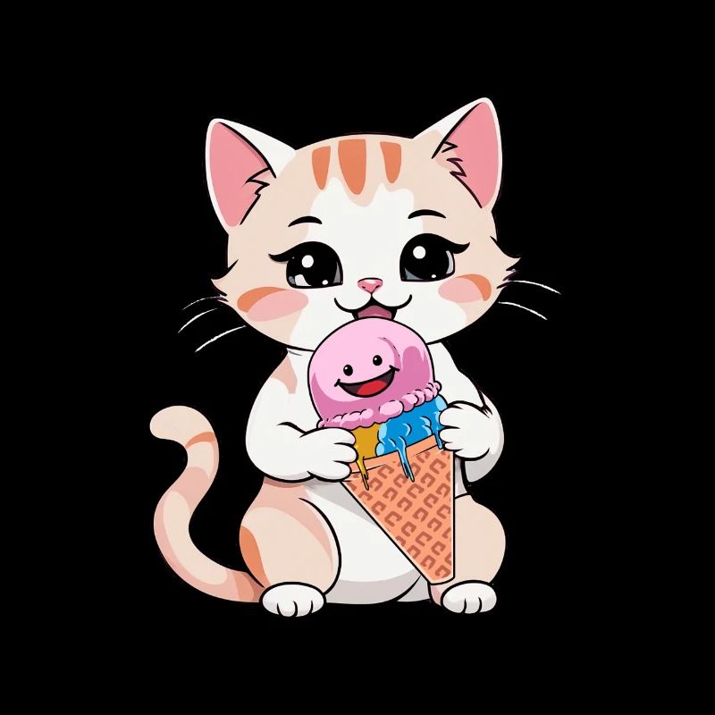 Katze Katzen Eis Eiskrem Eiscrem Kinder Kind