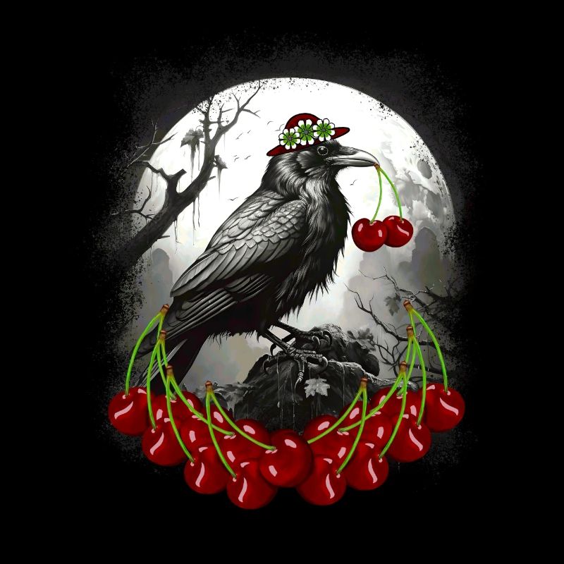 Summertime: cherries, cherries, ravens, ravens, crow