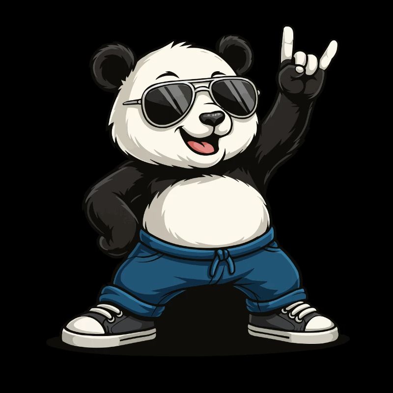 Funny Panda Rock Music