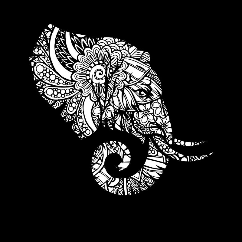 Elephant Elephant Floral Pattern