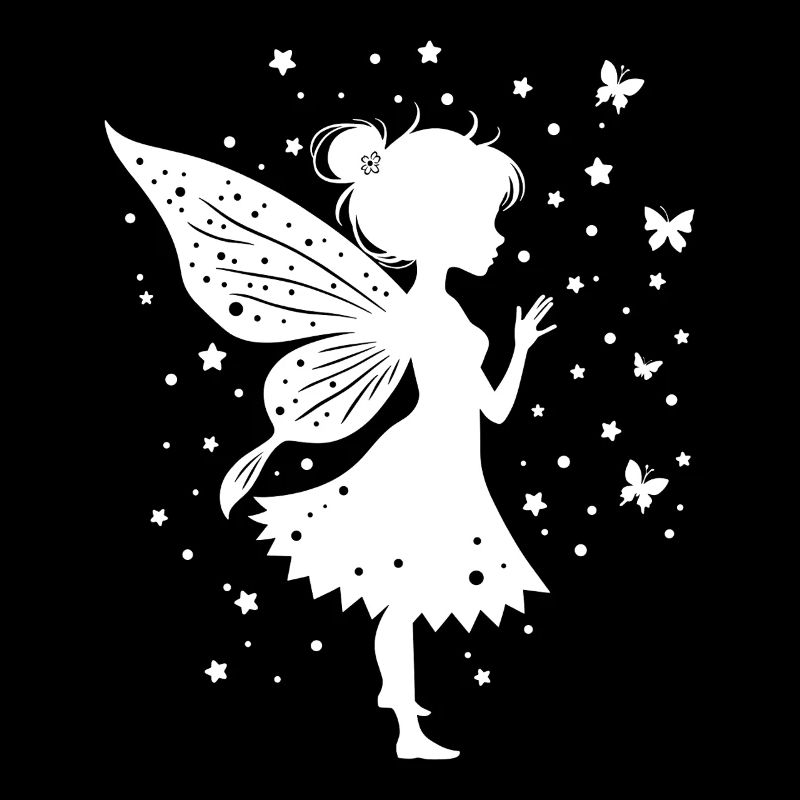 Fée magique avec des fleurs et des papillons