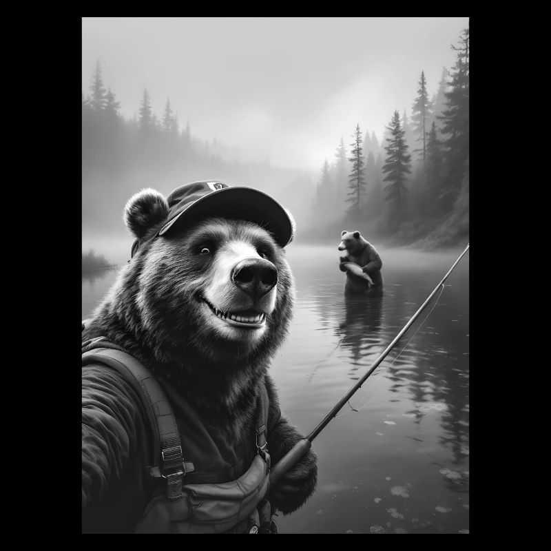 Selfie d’ours de pêche