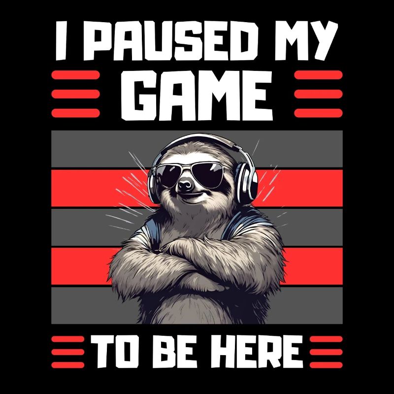 Funny Sloth Gamer Design