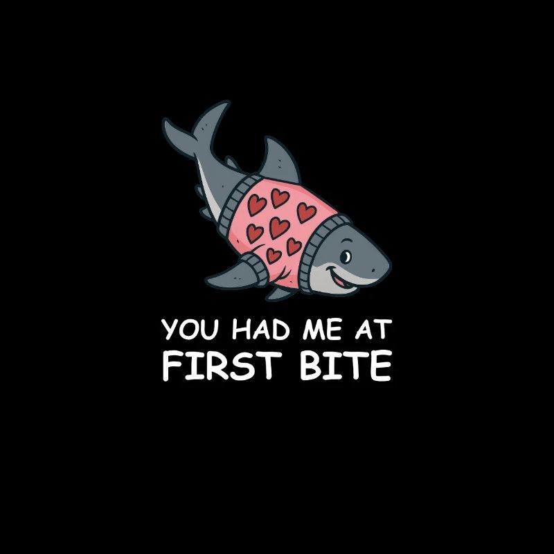 Pull requin avec cœur – Vous m’avez eu à la première bouchée