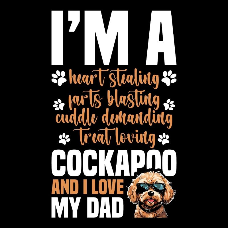 Cockapoo papa chiot chien passionné traiter aimant