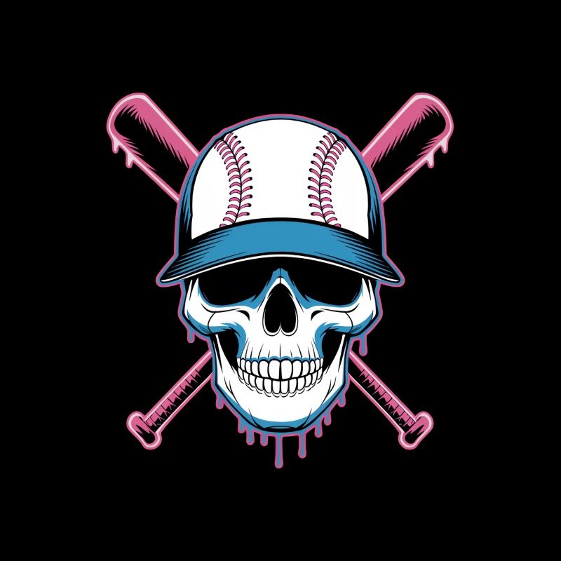 Baseball Skull Baseball Bat