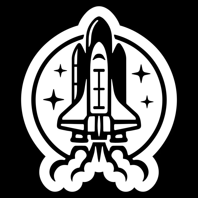 Space shuttle launch logo icon. Take off. rocket