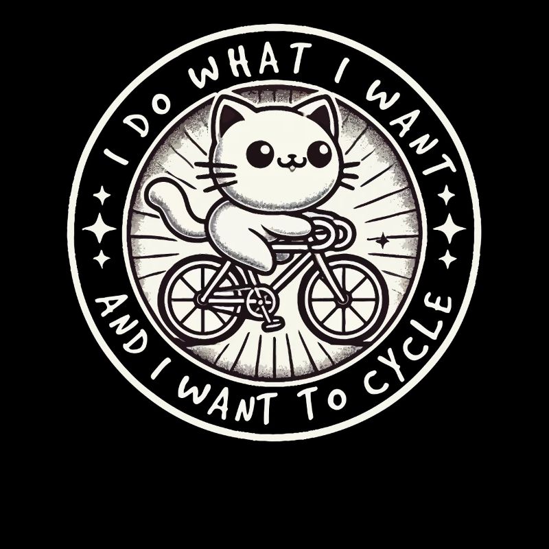 Funny Bicycle Cat with Clear Attitude