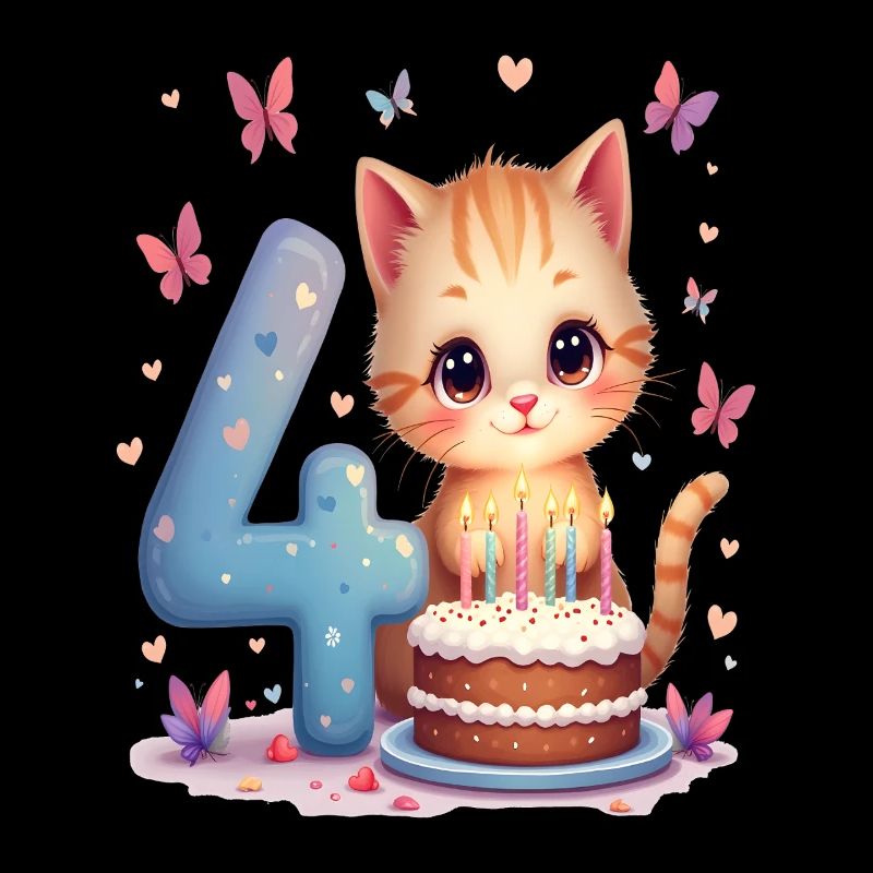 chaton mignon fille d’anniversaire 4e anniversaire