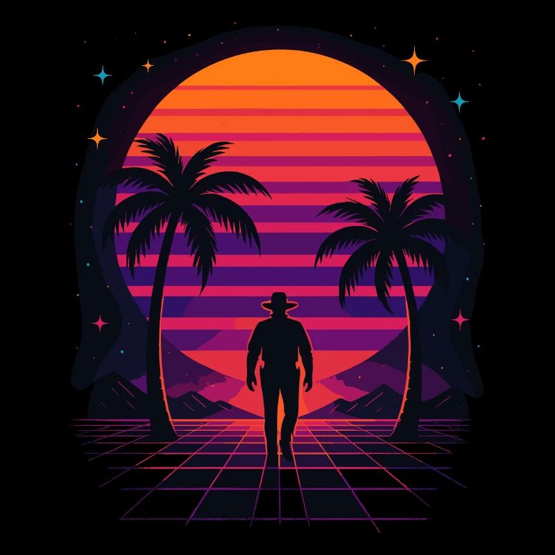 Synthwave Cowboy - Kleidung Wüste