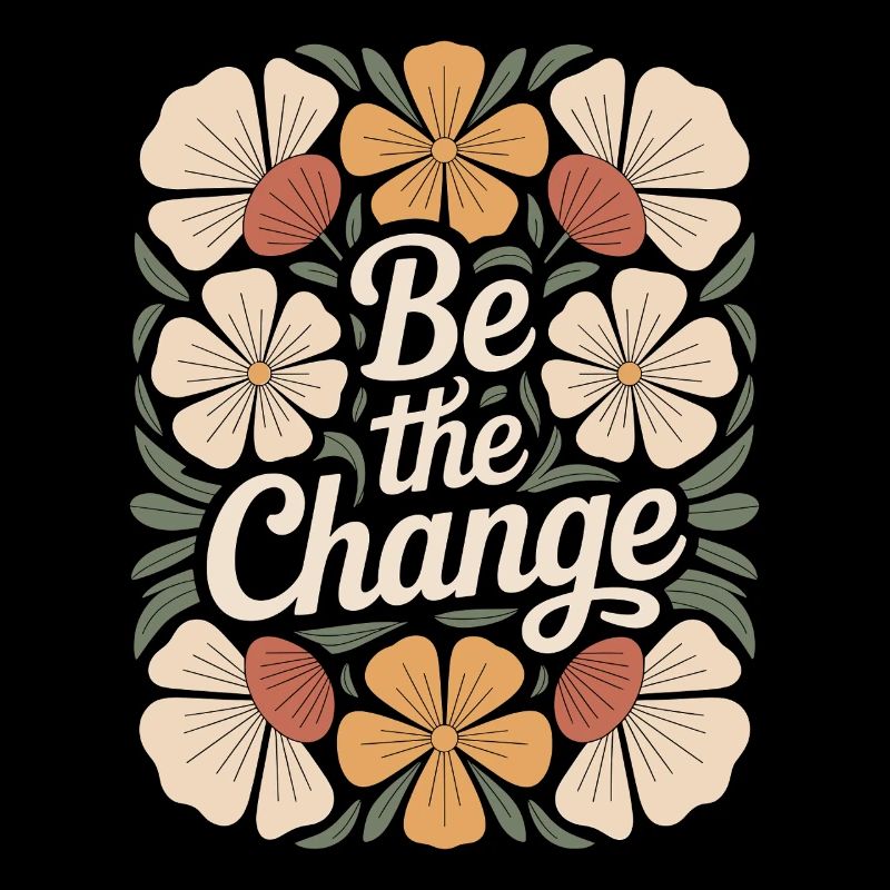 Boho Blume Vintage Motivationszitat Design Be the