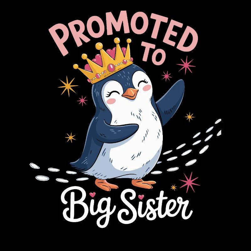 Zur großen Schwester befördert – Pinguin Design