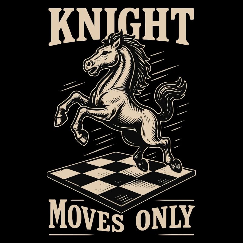 Knight Moves Only Chess Player Board Game
