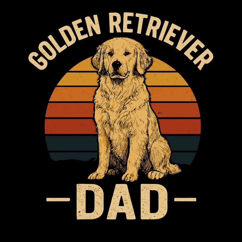 Golden Retriever Dad Retro Style