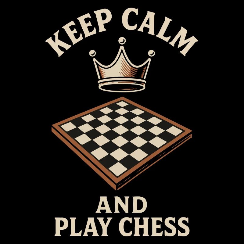 Keep Calm And Play Chess Brettspiel Design