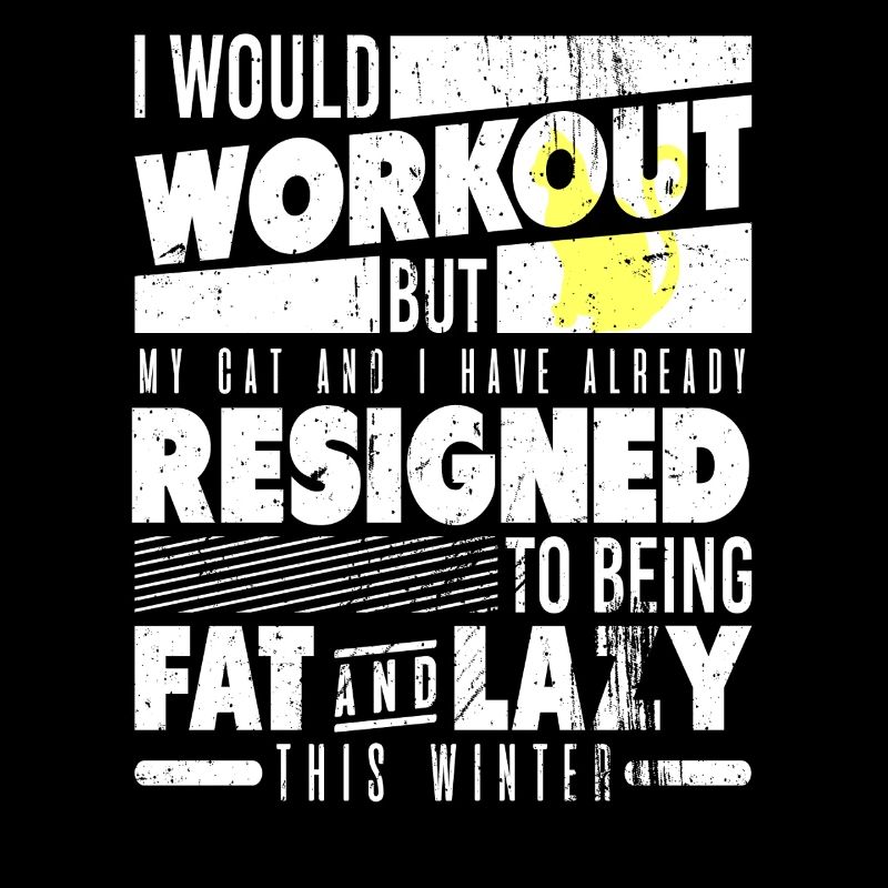 Lazy Winter With Cat Funny Workout Sarcasm