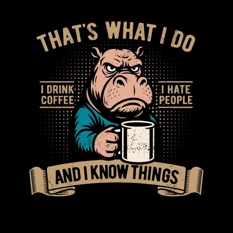 I drink coffee, I hate people and I know things