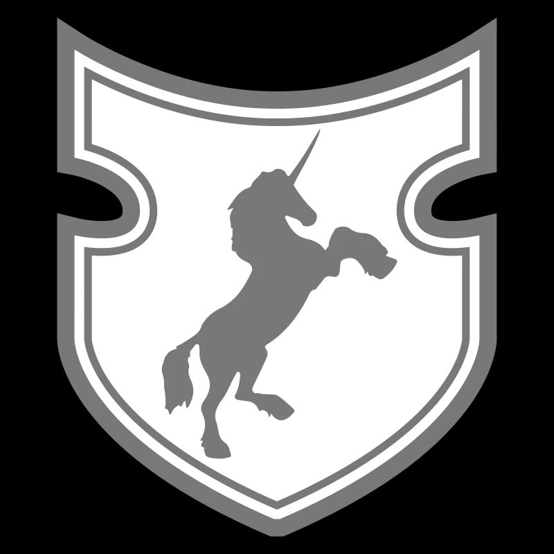 blason bouclier conception heureux debout licorne pf