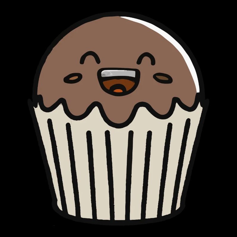Cute Muffin with Face Vector