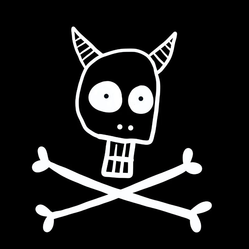 Skull with devil horns