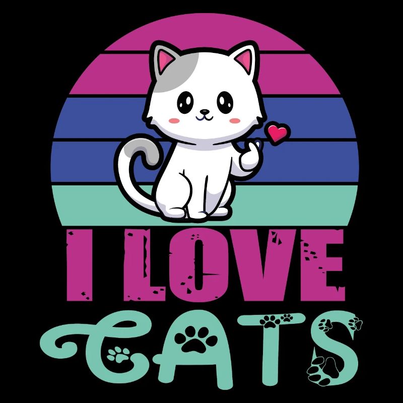 J’aime les chats - Le design du chat mignon