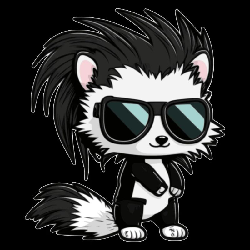 Comic Stinktier in cool mit retro Sonnenbrille
