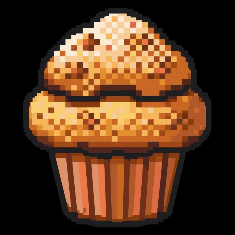 Cupkake Pixel Symbole Gâteau