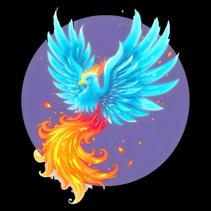 Cool Blue Burning Phoenix