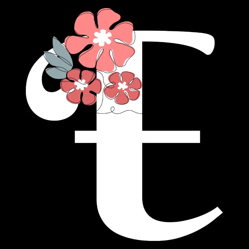 Lettre e fleurs minimalistes