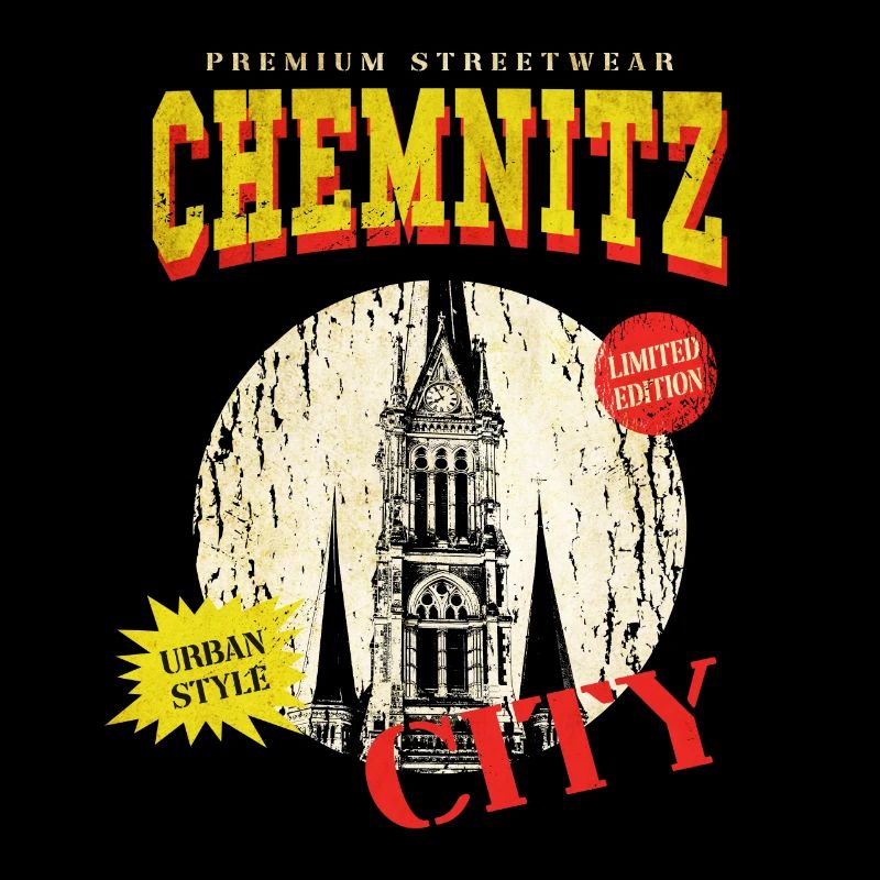 Chemnitz Germany City Skyline Vintage Retro