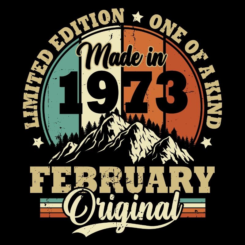 Geburtstagsgeschenk Februar 1973 Vintage Retro
