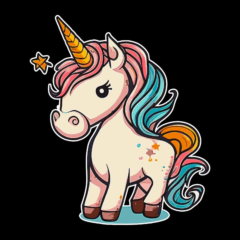 Licorne colorée douce mignonne bande dessinée bande dessinée