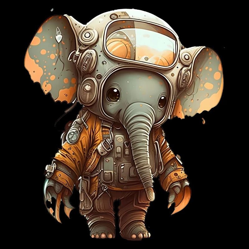 Elephant in firefighter suit