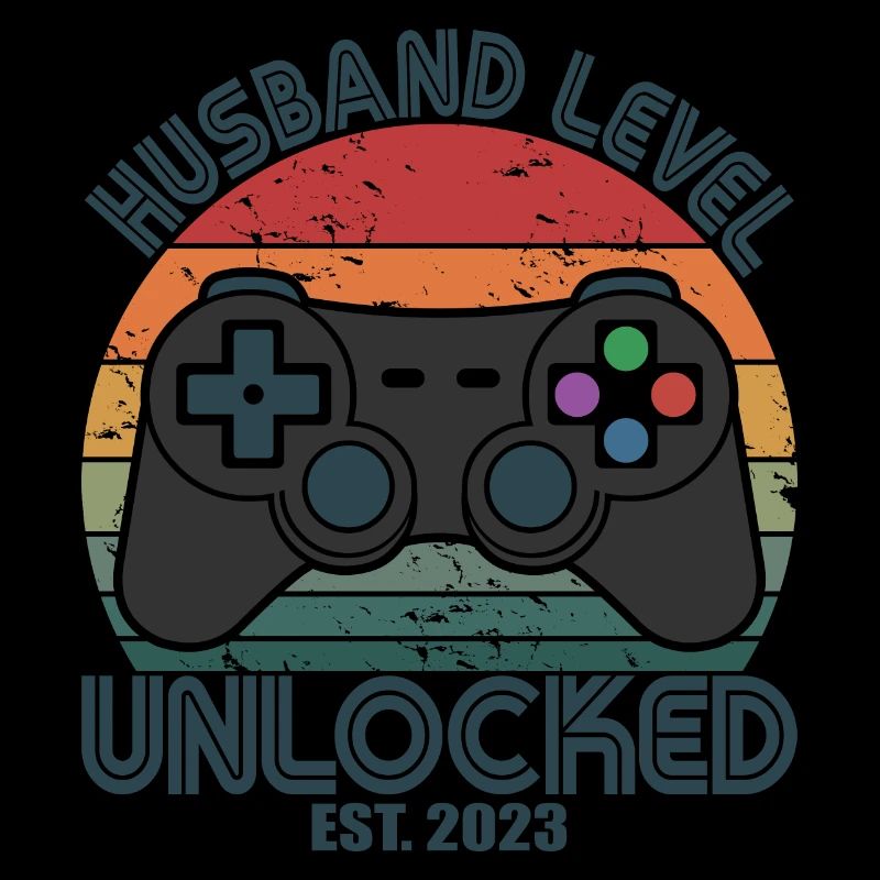 Husband Level Unlocked Est. 2023 Funny Married Men